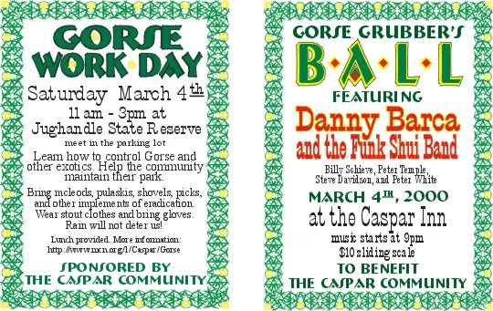 Gorse Grubbing posters designed by Michael Potts