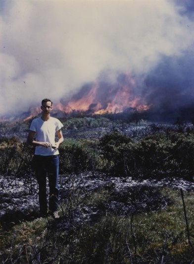Stuart Tregoning controlling gorse circa 1957