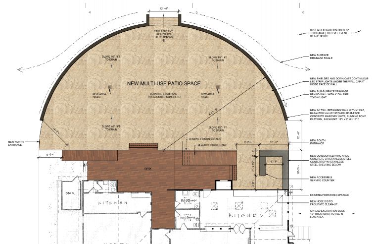Architect plan for east patio and west deck