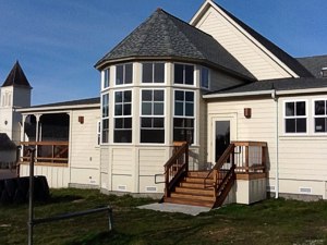 Solarium & South Entrance. Have your Wedding on the Mendocino Coast at the Caspar Community Center. Photo by Dalen Anderson.